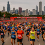 Corredores en la salida de la Maratón de Chicago