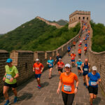 Corredores de la maratón por la muralla China