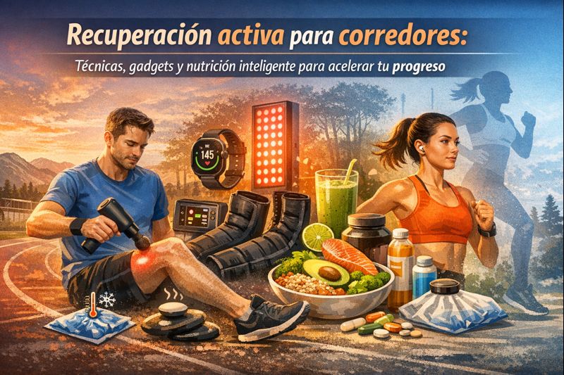 Recuperación activa para corredores: técnicas, gadgets y nutrición inteligente para acelerar tu progreso.